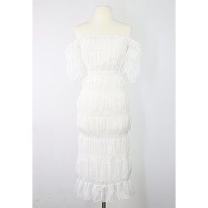 Revolve Smocked Tier Off Shoulder Sheer Maxi Dress